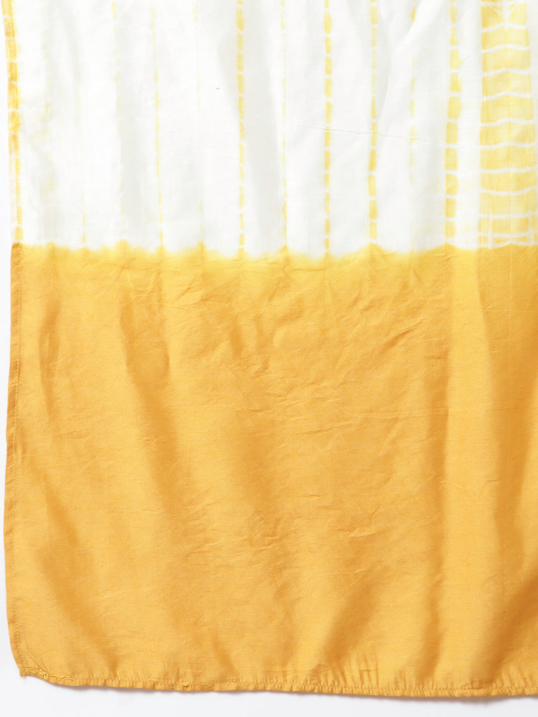 Women's Trendy Style Yellow viscose Printed 3/4 Sleeve Round Neck Kurta Pant Dupatta (3pieces) set