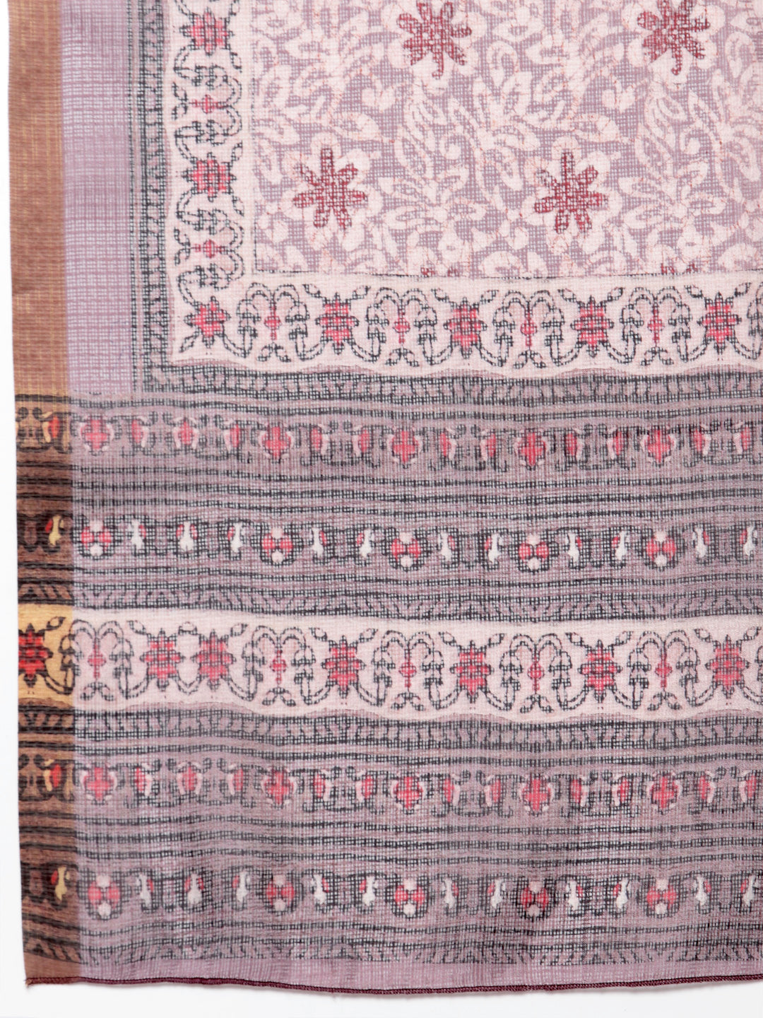 Women's Multicolor cotton blend Printed Sleeveless Round neck Kurta Palazzo Dupatta (3Pieces) set