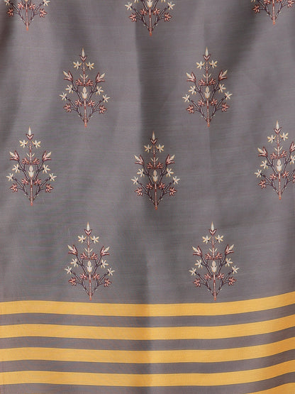 Women's Mustard viscose Printed 3/4 Sleeve Round neck Kurta Pant Dupatta (3Pieces) set
