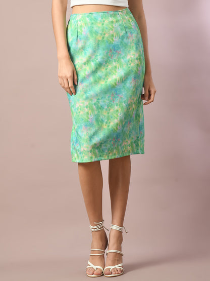 Women's  Multi Printed Knee Length Party Embellished Skirts