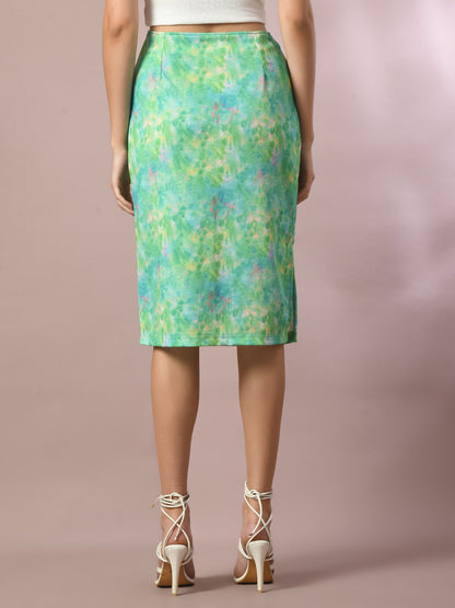 Women's  Multi Printed Knee Length Party Embellished Skirts
