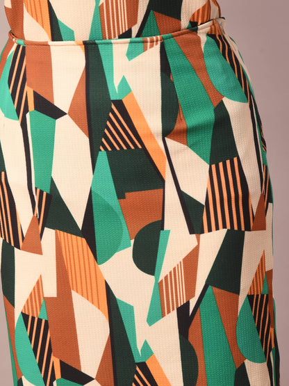 Women's  Multi Printed Knee Length Party Embellished Skirts
