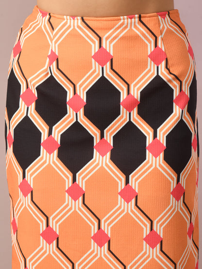 Women's  Multi Printed Knee Length Party Embellished Skirts