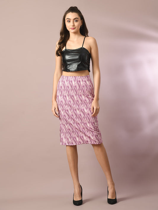 Women's  Multi Printed Knee Length Party Embellished Skirts