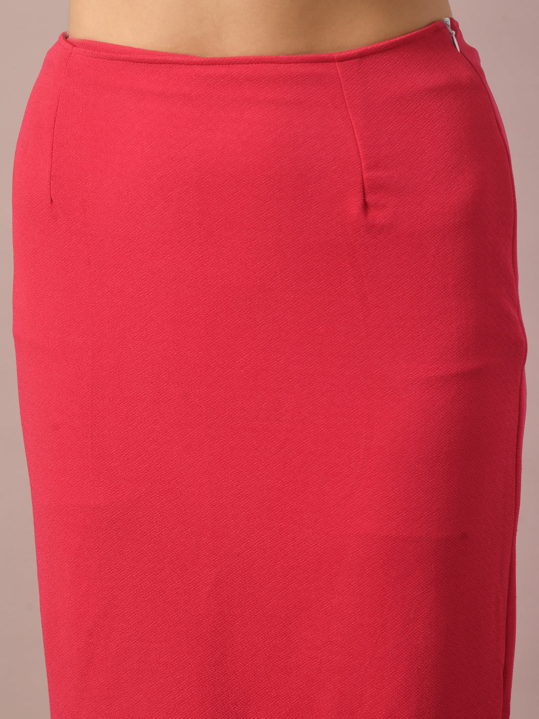 Women's  Pink Solid Knee Length Party Embellished Skirts