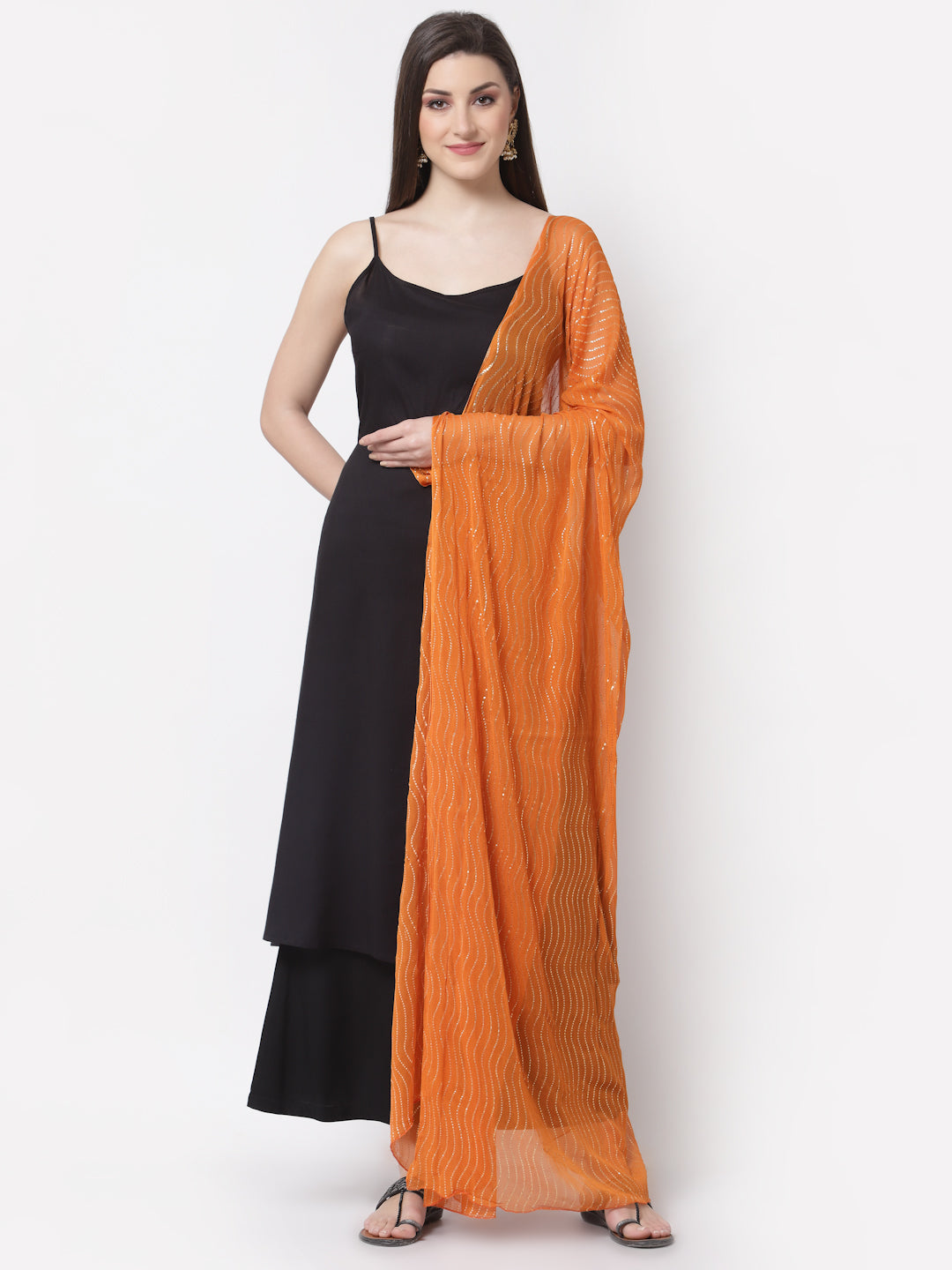 Women's Stylish Rayon Square Neck Sleeveless Solid Kurta Palazzo Dupatta Set