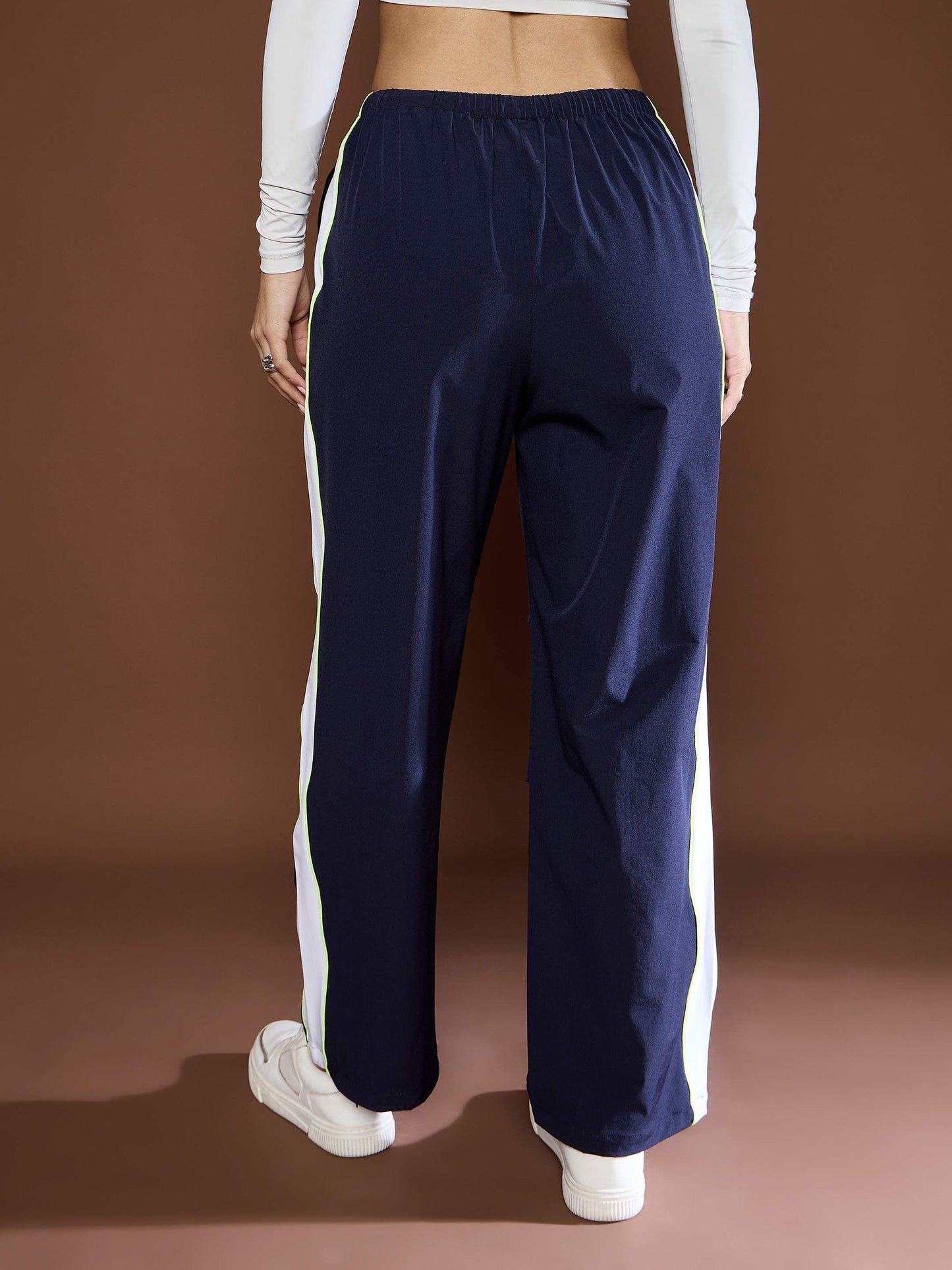 Women's Unisex Navy Side Panel Baggy Parachute Pan