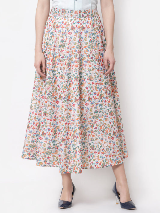 Women's Stylish Cotton blend Printed Long Skirt