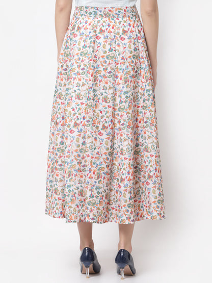 Women's Stylish Cotton blend Printed Long Skirt