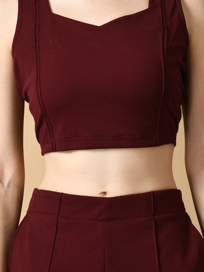 Women's Magenta Solid Party  Top