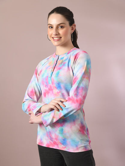Women's  Multi Embellished Raglan Sleeve Party Top
