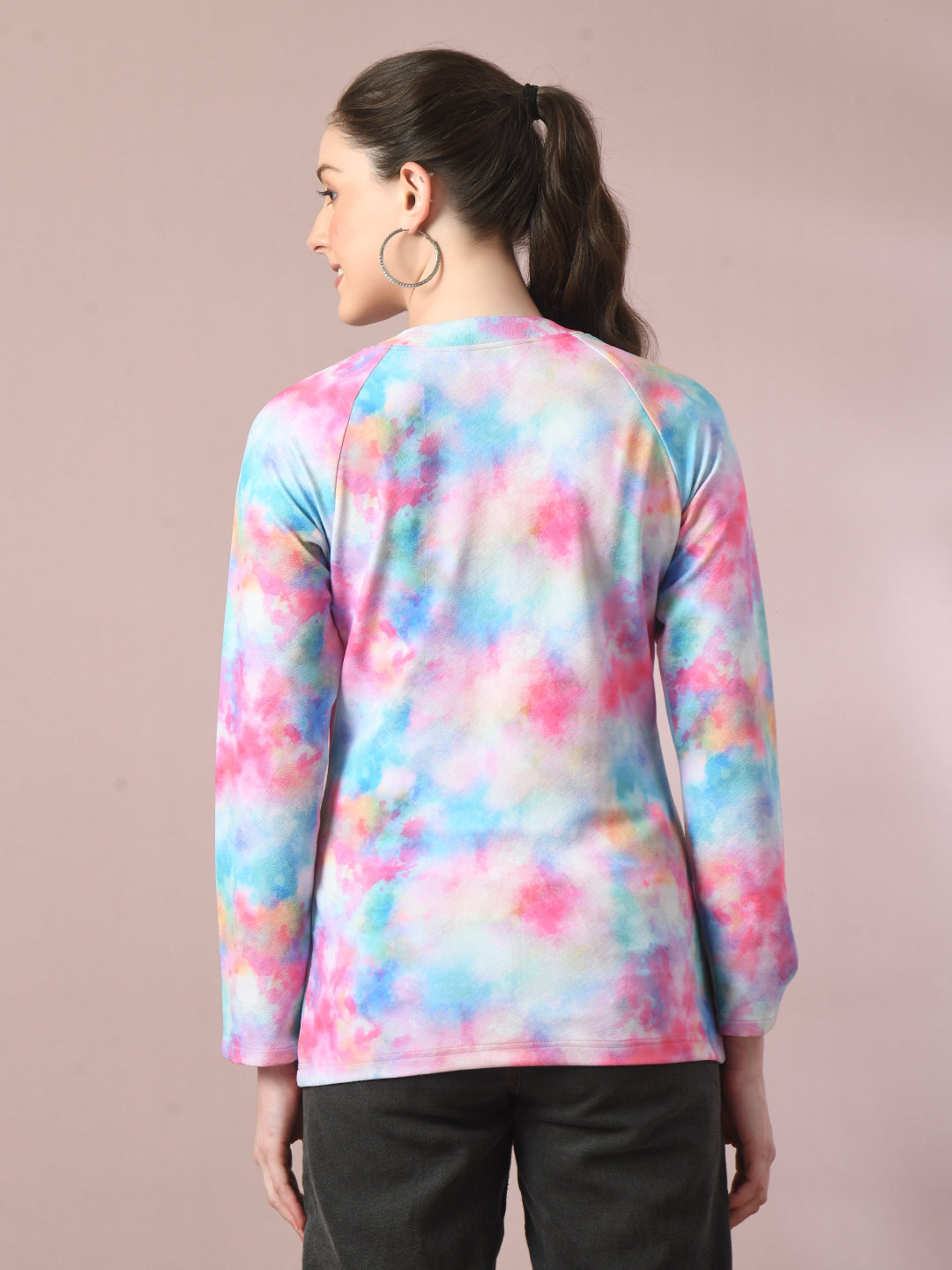 Women's  Multi Embellished Raglan Sleeve Party Top