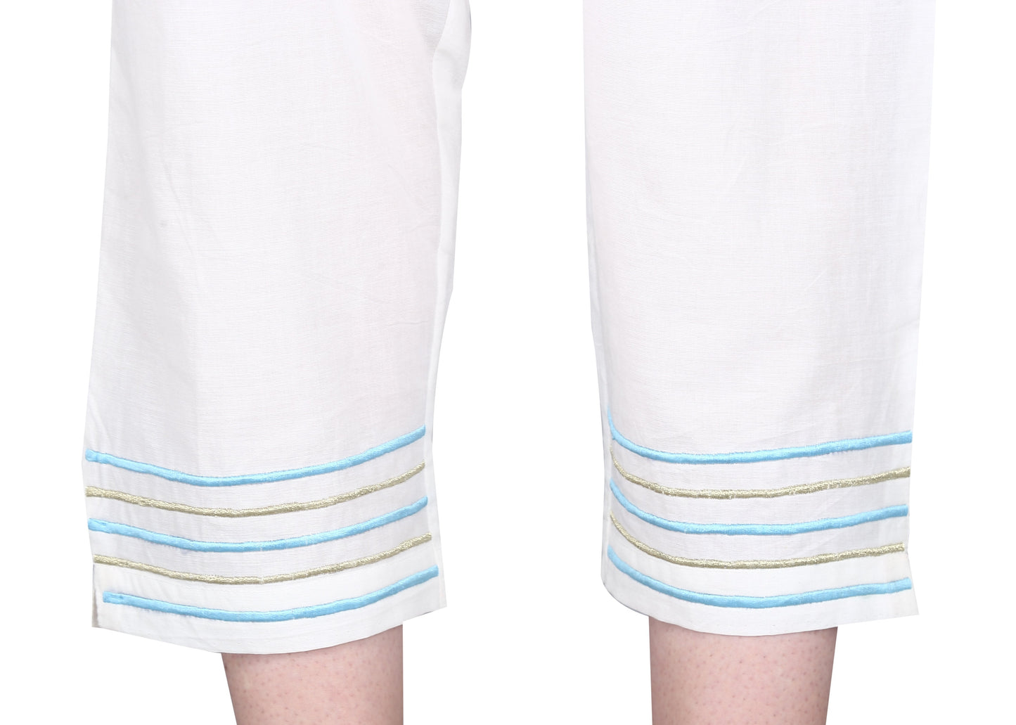 Women's Cotton Embroidery Regular Fit Trouser Pants