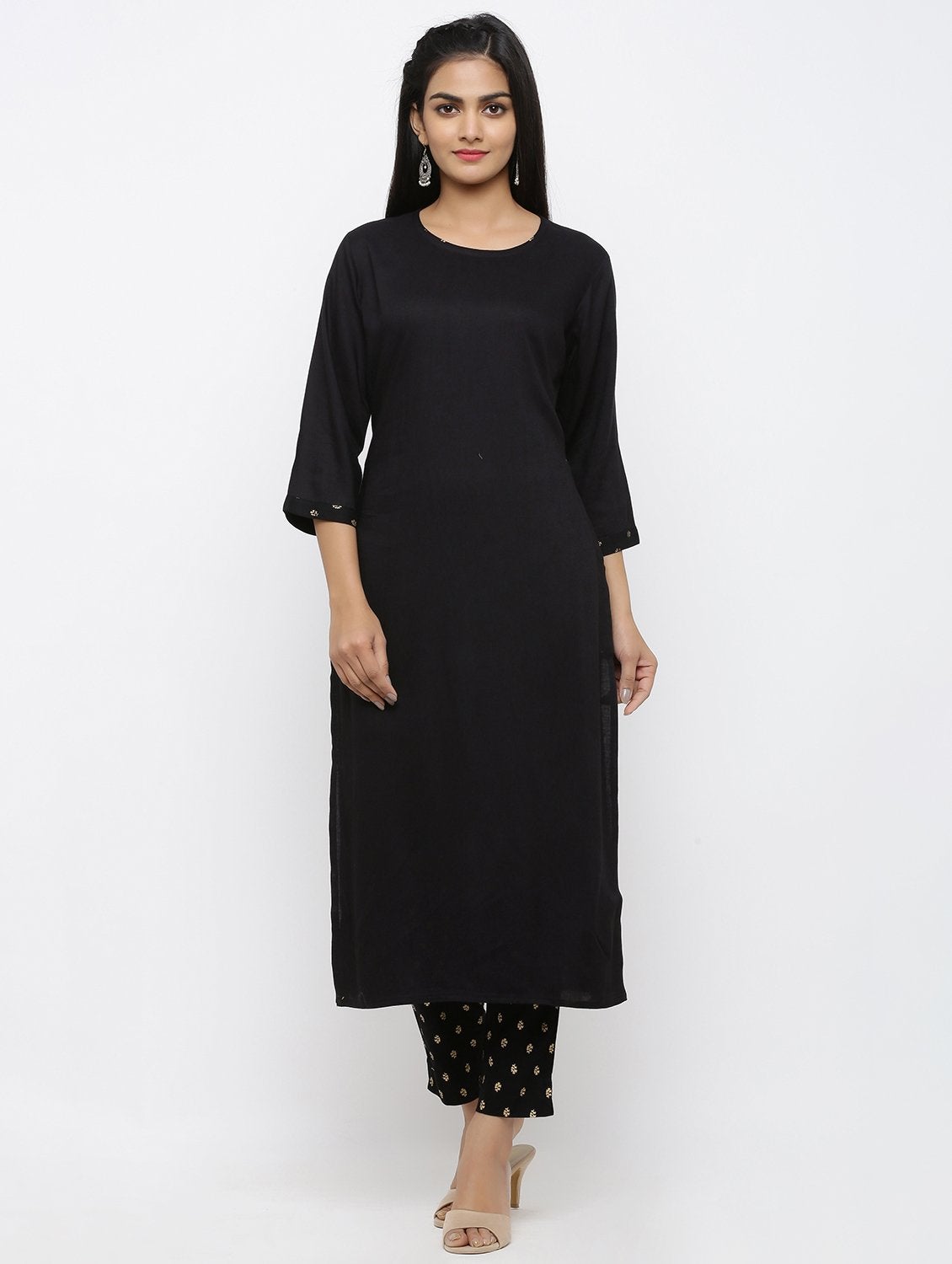 Women's Rayon Solid Straight Kurta