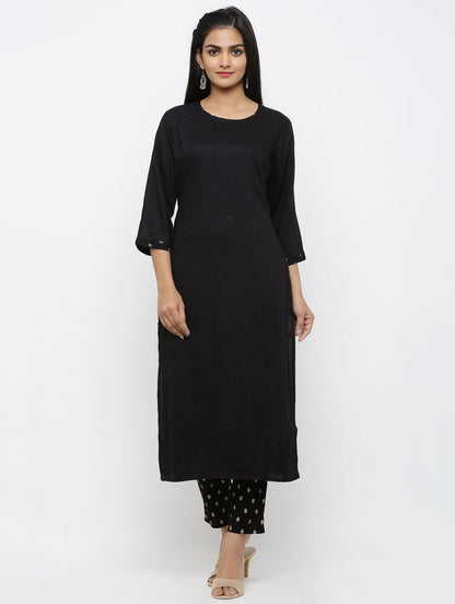 Women's Rayon Solid Straight Kurta
