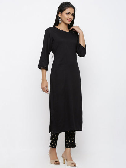 Women's Rayon Solid Straight Kurta