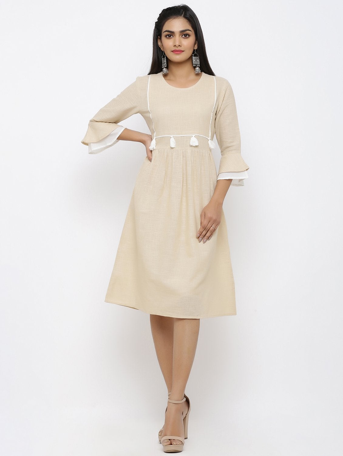 Women's Cotton Self Woven Straight Kurta
