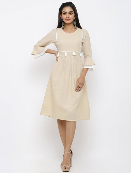 Women's Cotton Self Woven Straight Kurta