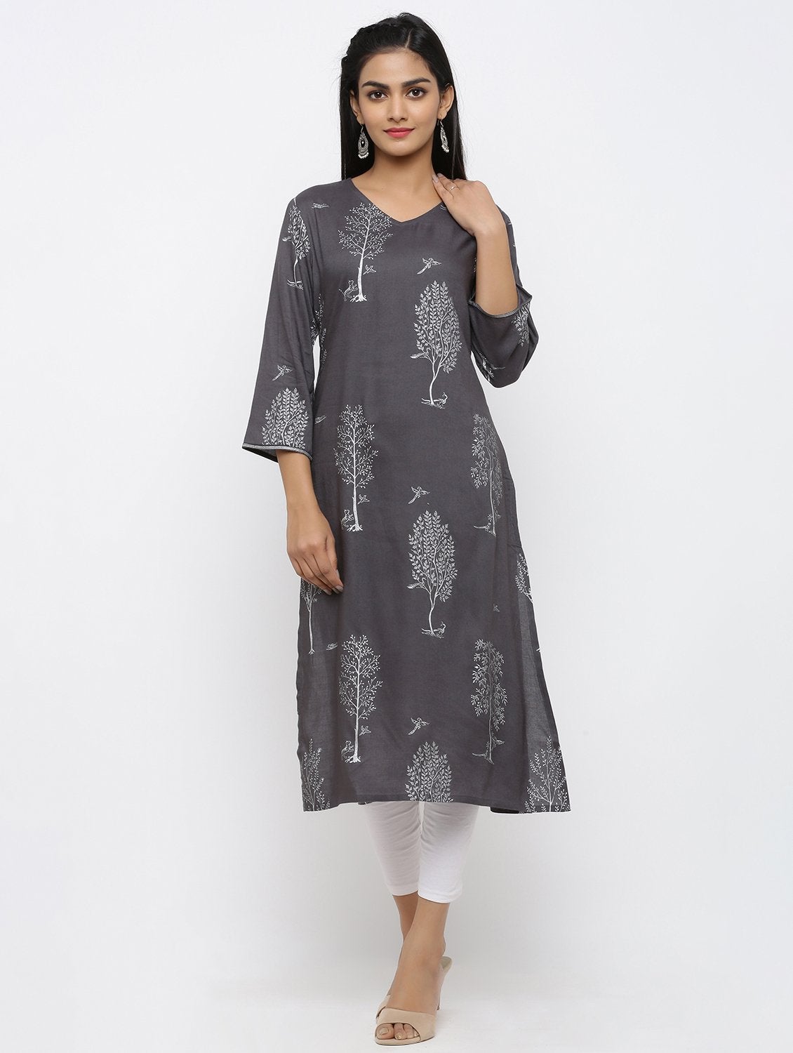 Women's Cotton Printed Straight Kurta