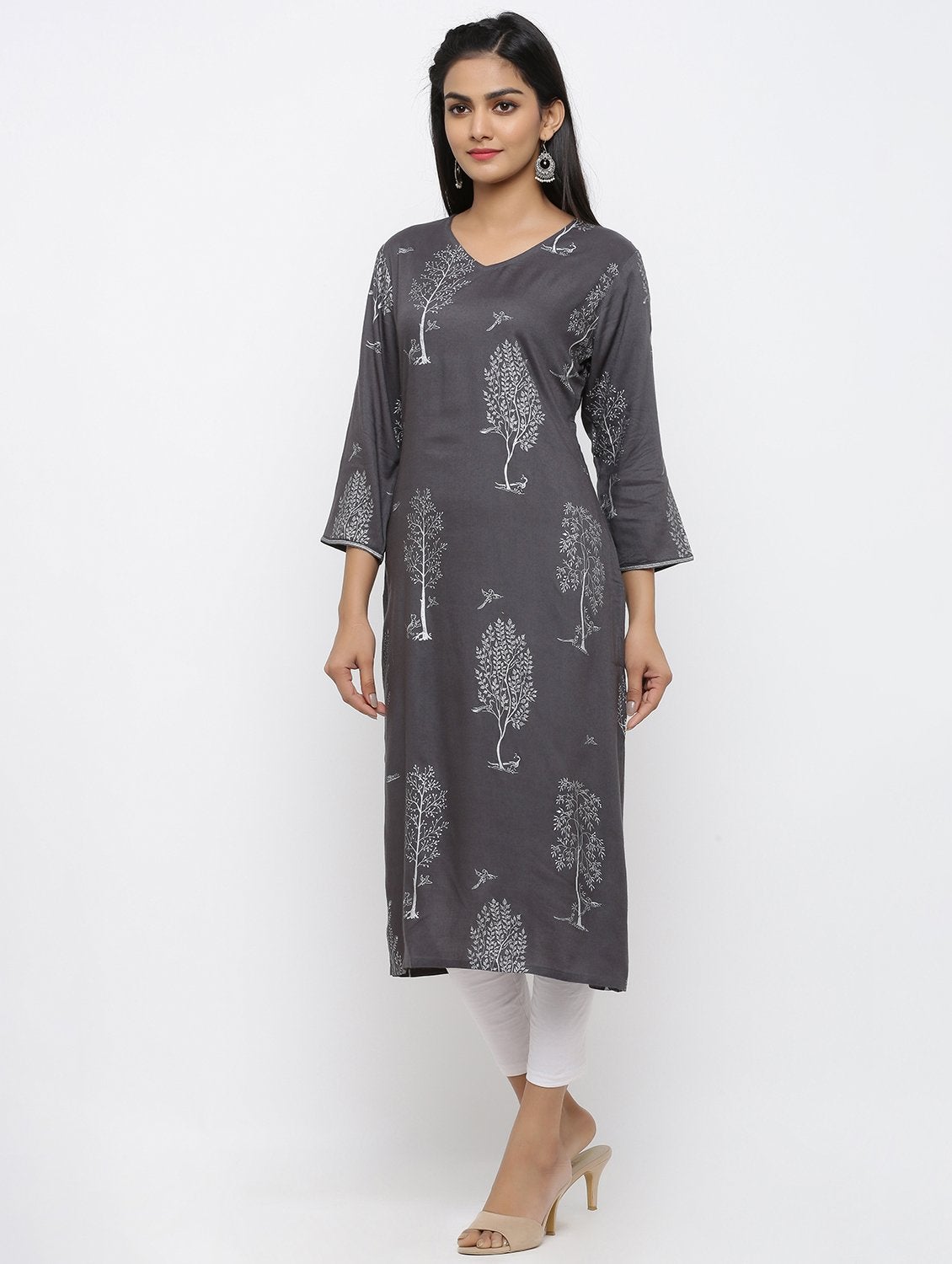 Women's Cotton Printed Straight Kurta