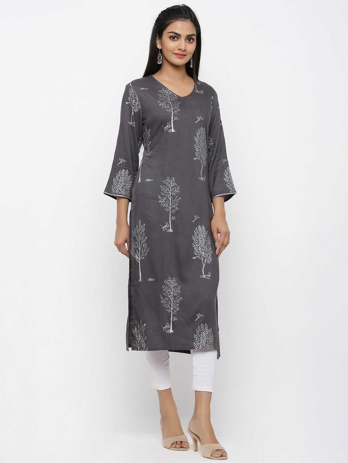 Women's Cotton Printed Straight Kurta