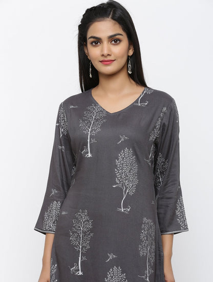 Women's Cotton Printed Straight Kurta