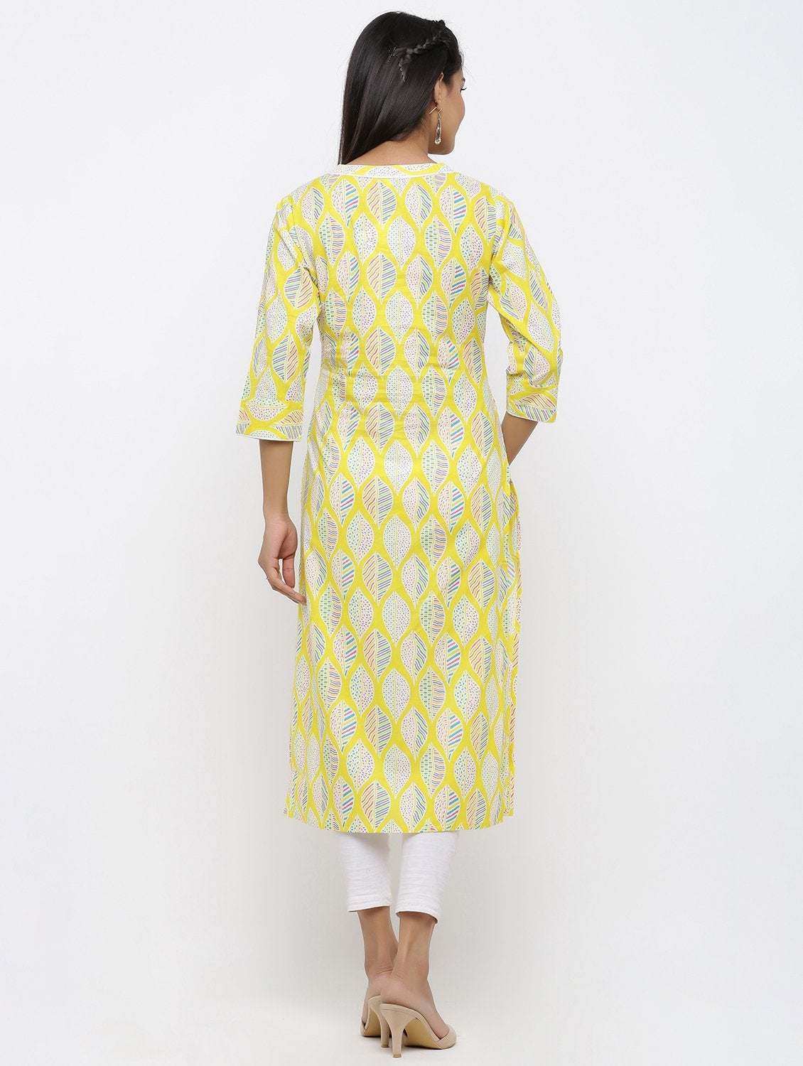 Women's Cotton Floral Printed Straight Kurta