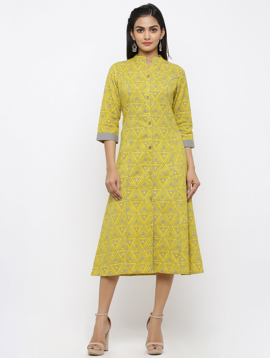 Women's Cotton Printed A-line Kurta