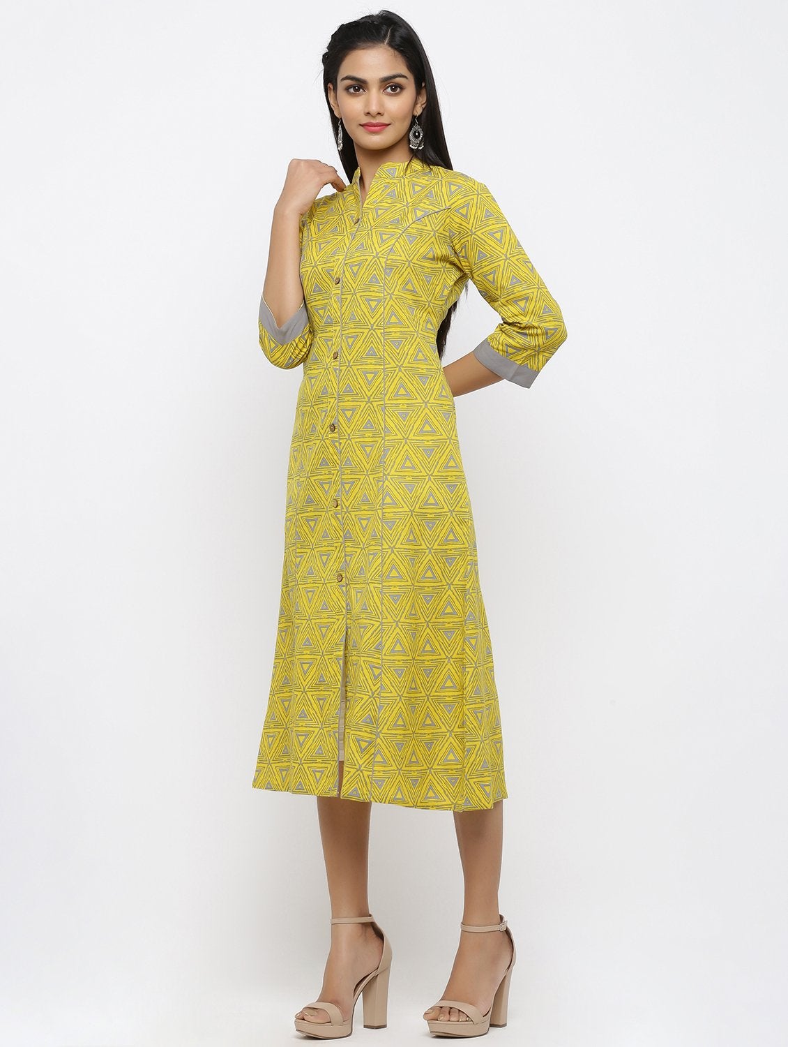 Women's Cotton Printed A-line Kurta