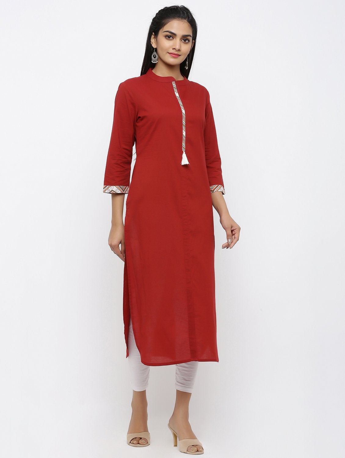 Women's Cotton Solid Straight Kurta