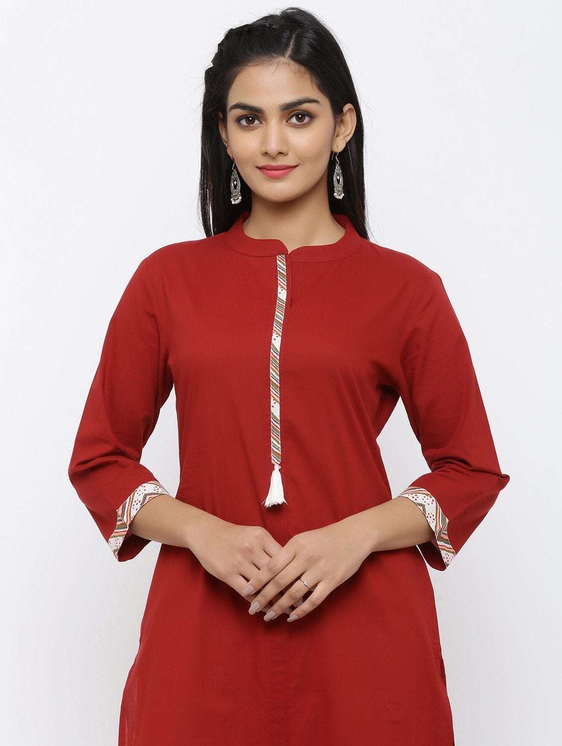 Women's Cotton Solid Straight Kurta