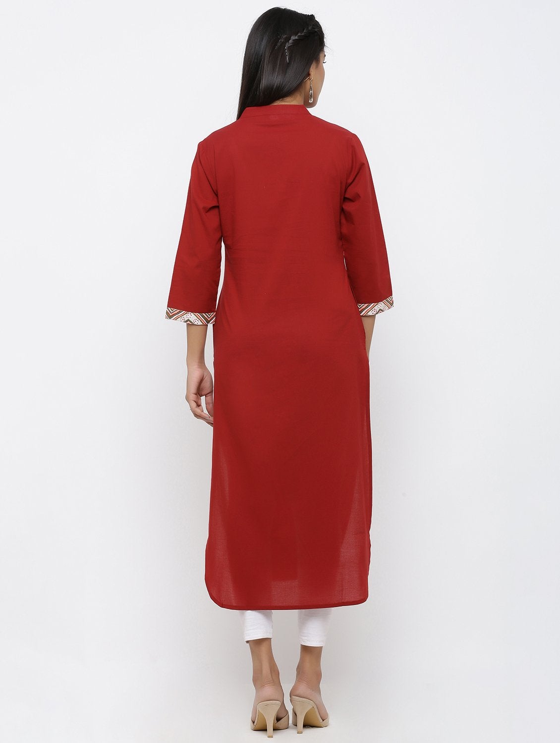 Women's Cotton Solid Straight Kurta