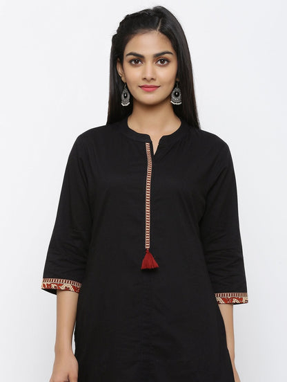 Women's Cotton Solid Straight Kurta