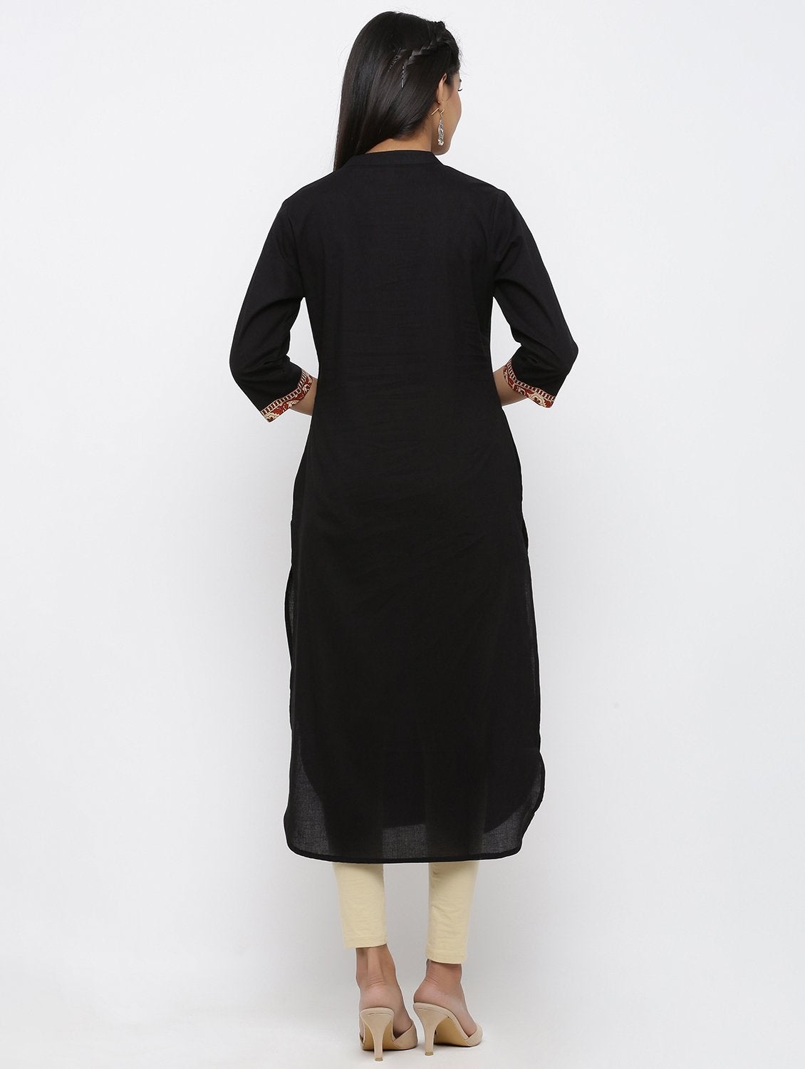 Women's Cotton Solid Straight Kurta