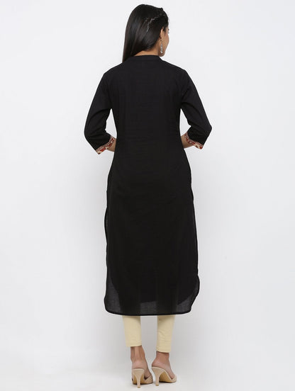 Women's Cotton Solid Straight Kurta