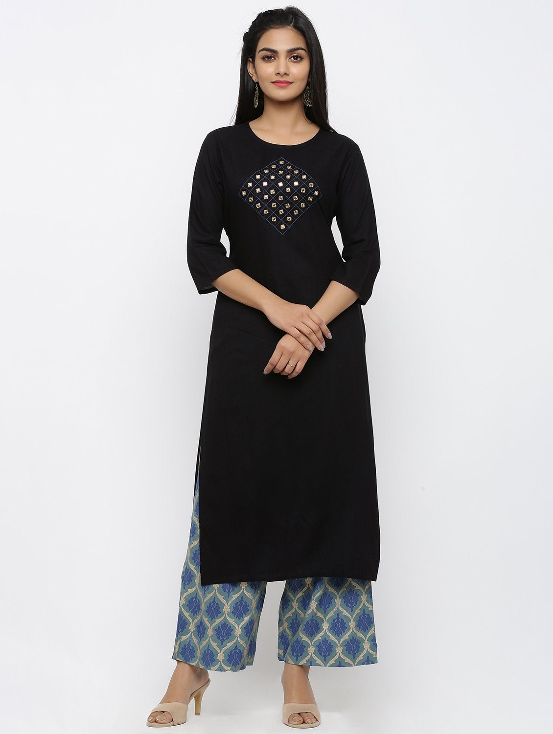Women's Rayon Embroidery Straight Kurta