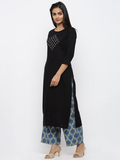 Women's Rayon Embroidery Straight Kurta