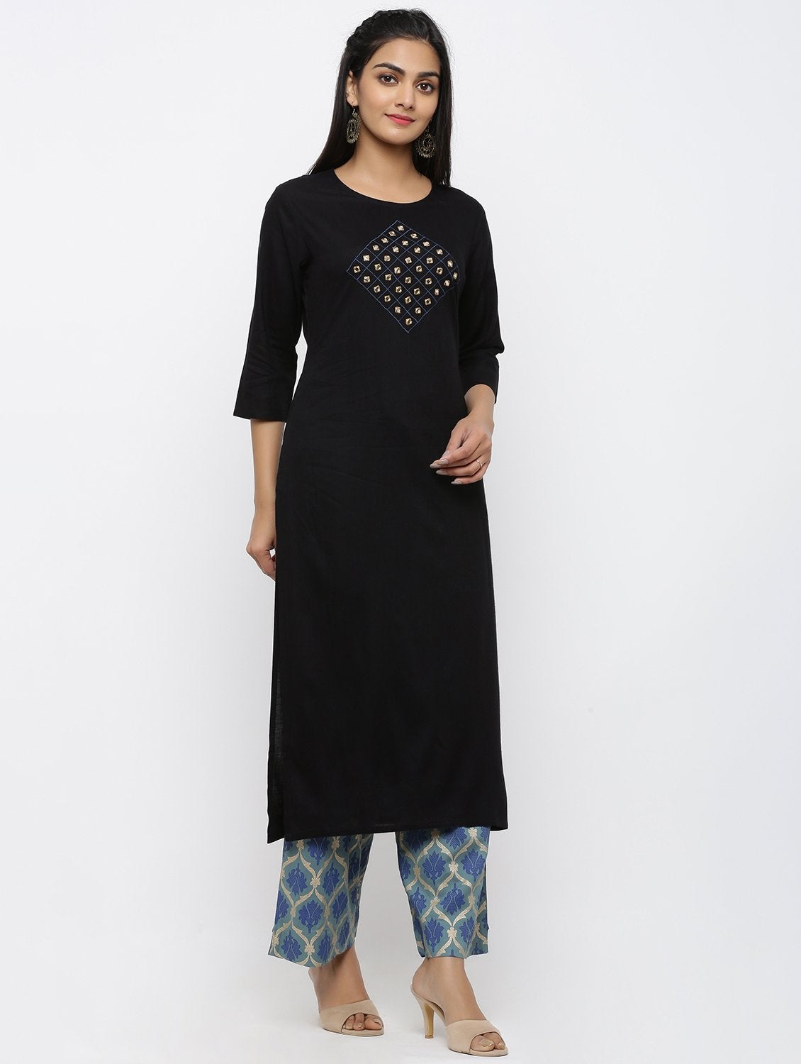 Women's Rayon Embroidery Straight Kurta