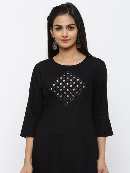 Women's Rayon Embroidery Straight Kurta