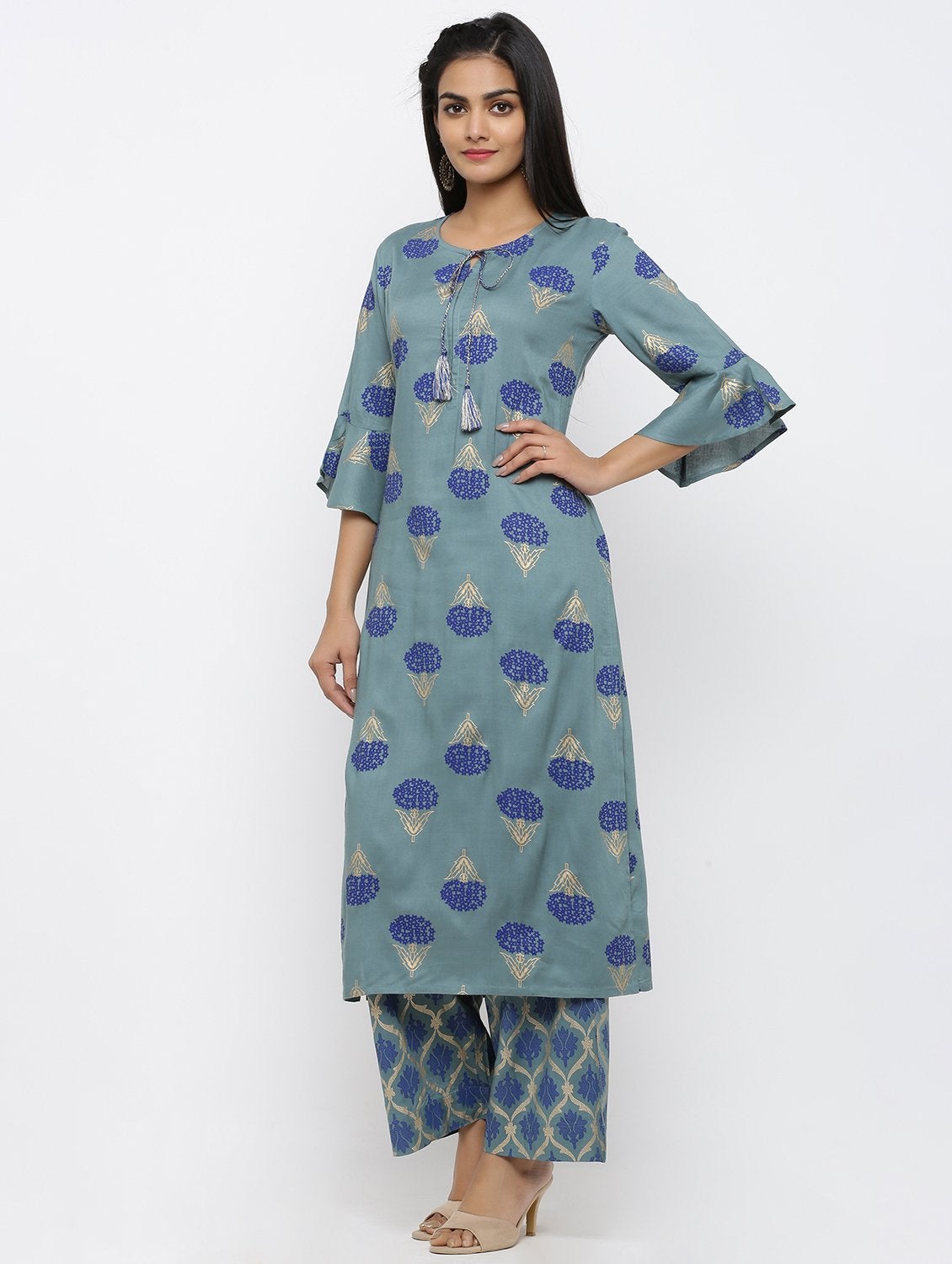 Women's Rayon Printed Straight Kurta