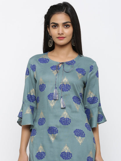 Women's Rayon Printed Straight Kurta