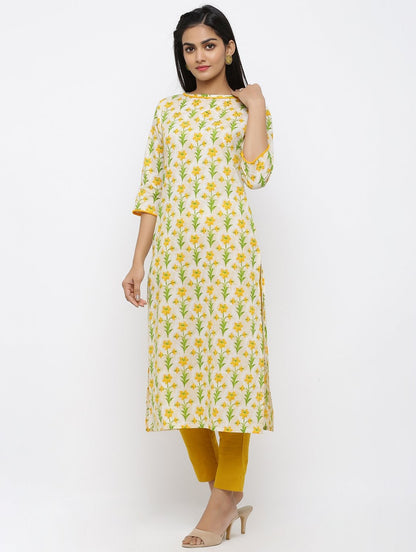 Women's Cotton Printed Straight Kurta