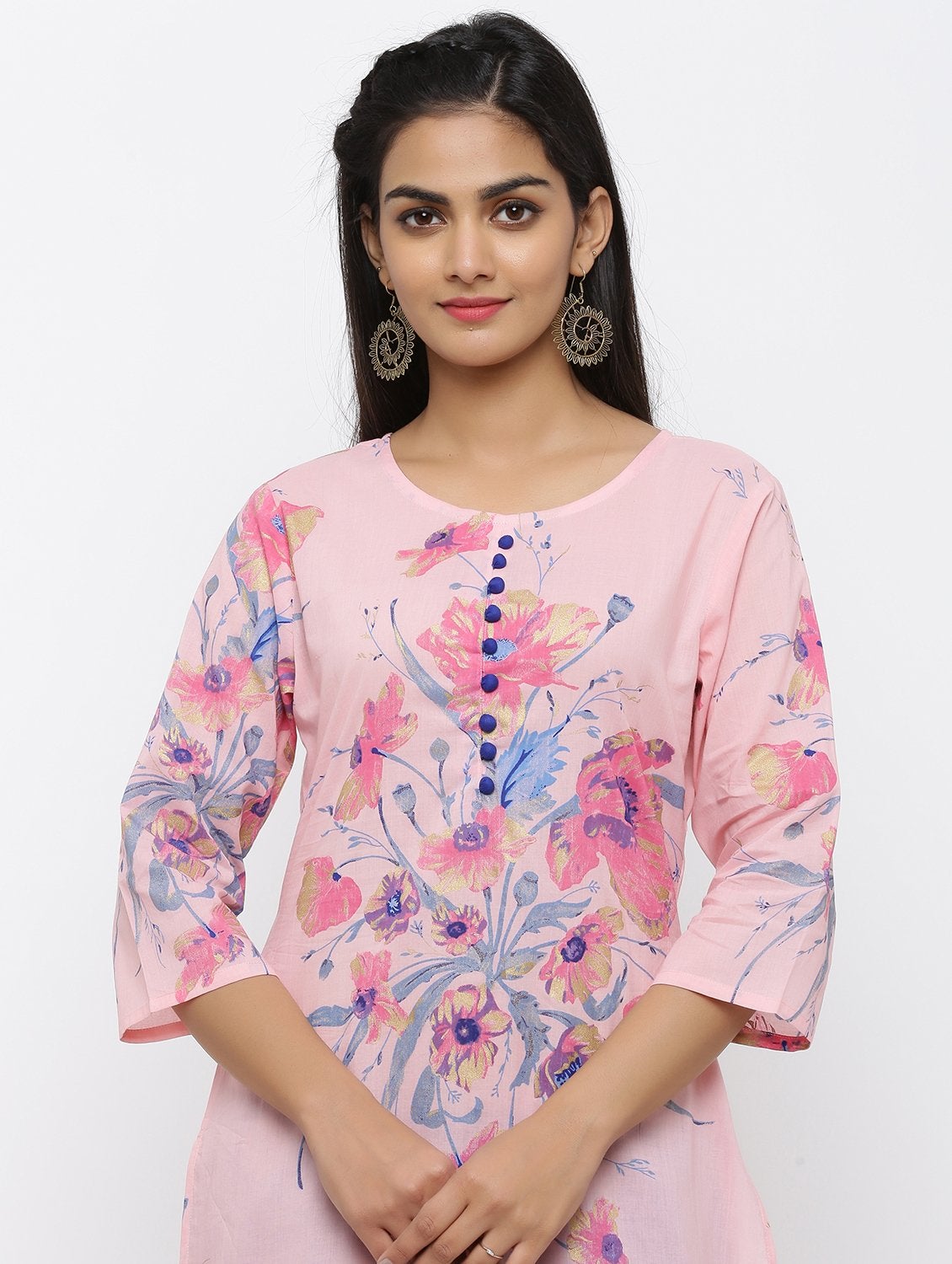 Women's Cotton Printed Straight Kurta
