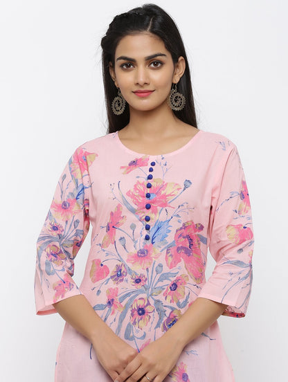 Women's Cotton Printed Straight Kurta