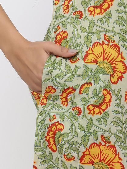 Women's Cotton Printed Straight Kurta