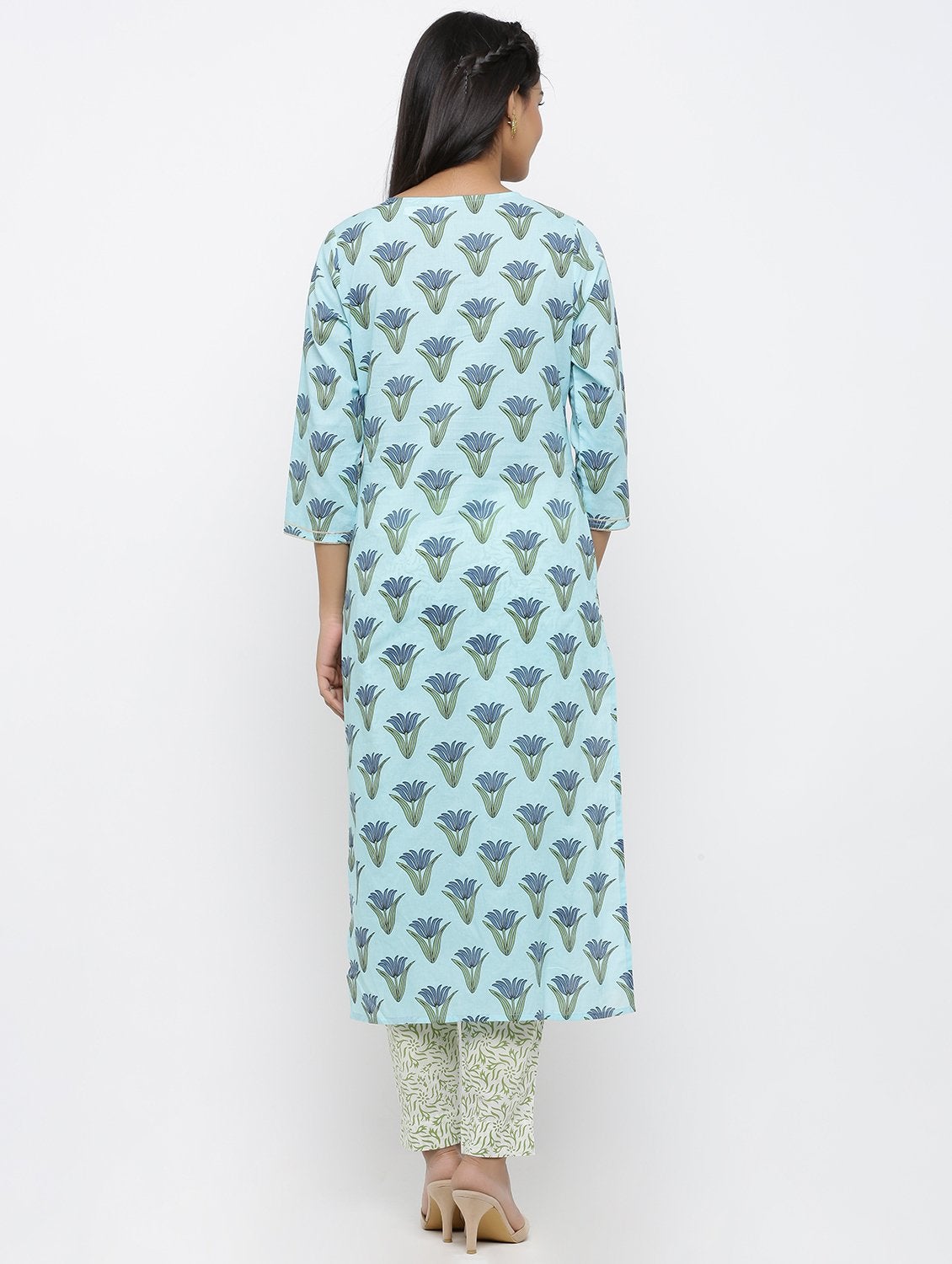 Women's Cotton  Printed Straight Kurta
