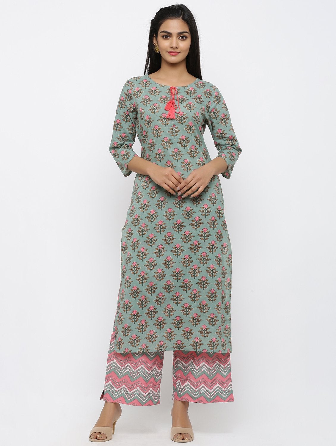 Women's Cotton Printed Straight Kurta