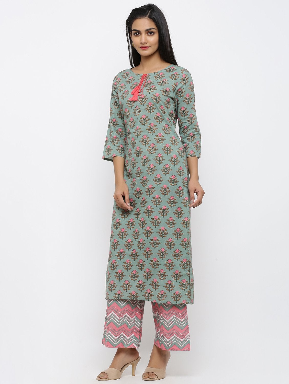 Women's Cotton Printed Straight Kurta