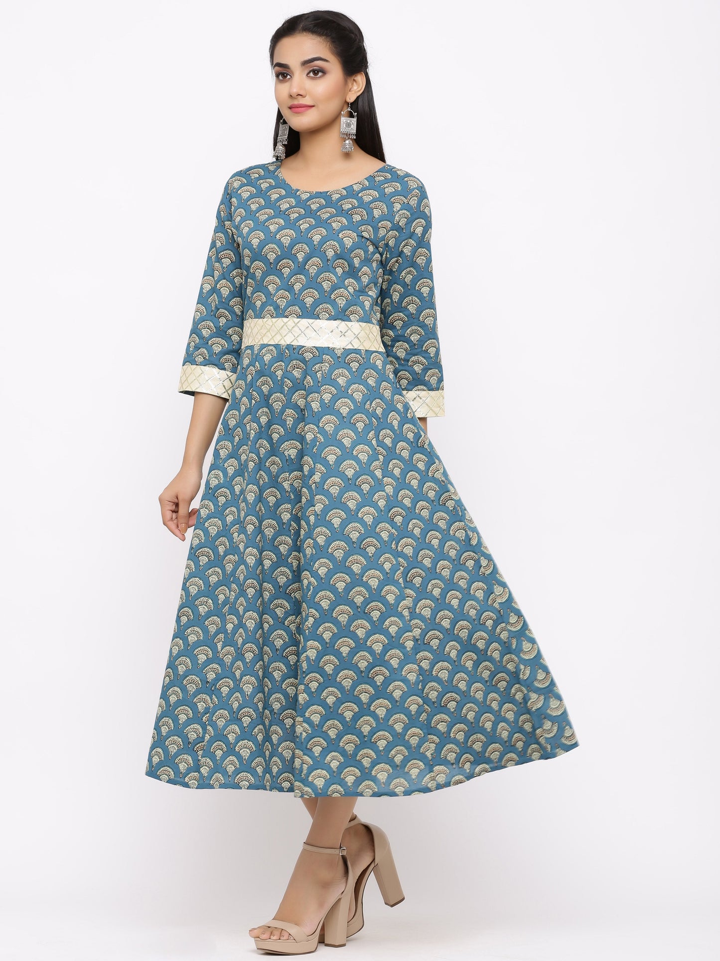Women's Cotton Printed Anarkali Kurta