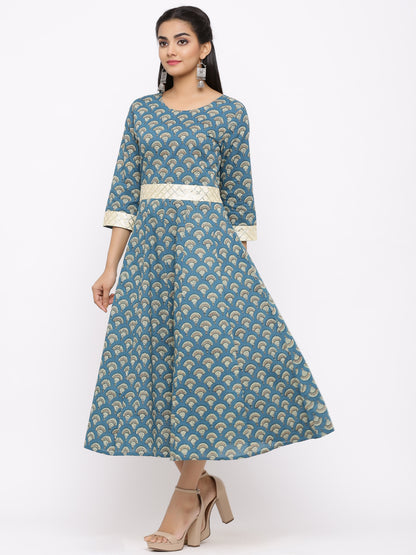 Women's Cotton Printed Anarkali Kurta